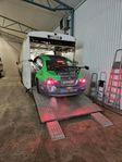 Volvo B10M, Racebuss Hydrauliska ramper 16M Garage AC Tält
