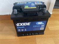 Exide Excell EB500 12V 50Ah – Helt nytt oanvänt bilbatteri, 