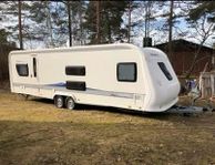 Uthyres husvagn Hobby 720 med 6-8 sovplatser