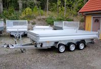 Humbaur 3500kg tridem 3-vägs el tipp entreprenadsläp