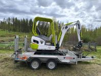 Minigrävaren kubota KX019-4 med släpvagn
