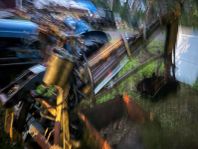 Traktorgrävaggregat med 2 st grävskoppor 