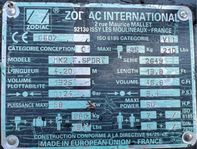 Zodiac Futura MK2 Honda 50 hk fyrtakt, ca 55 timmar