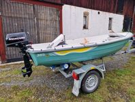 TERHI 385 med 5hp Mercury motor och tiki trailer 600 kg