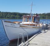 ENORM FIN BÅT/SKEPP/SKUTA I EK Å MAHOGNEY