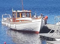 ENORM FIN BÅT/SKEPP/SKUTA I EK Å MAHOGNEY