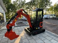 Fabriksny minigrävare 2 ton - tilt, snabbfäste & skopor