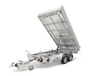 Humbaur 3500kg 2-axlar 3-vägs el tipp entreprenadsläp