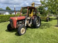 Ferguson 35 1960 med halvband, skogsboggikärra och kran