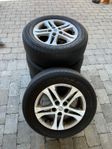 4 sommardäck 215/60ZR16 på alu-fälg – OK skick