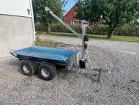 ATV-vagn med flak, kran och trådlös elvinsch