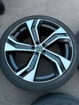 Volvo original 22 tum 5-Double spoke Black Diamond cut