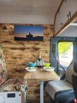 Unik campervan/plåtis med vedeldad braskamin!
