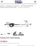 Fogelsta obromsad 80-trailer för båtar upp till 5,5m 580kg