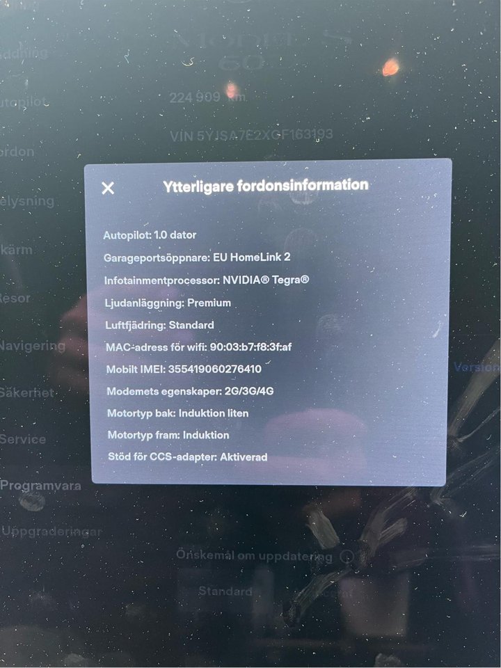 Tesla Model S 60D, 313hk, 2016