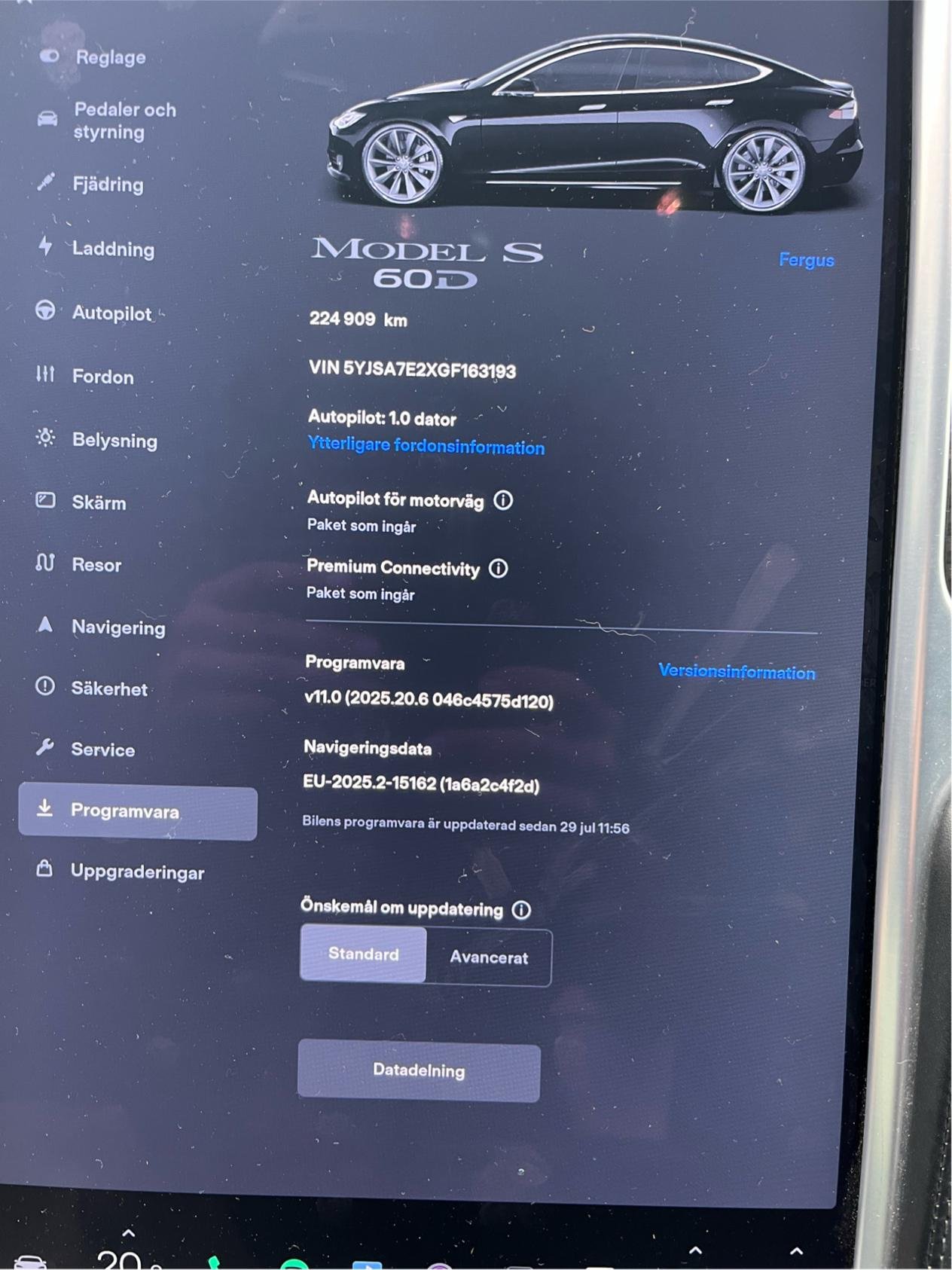 Tesla Model S 60D, 313hk, 2016