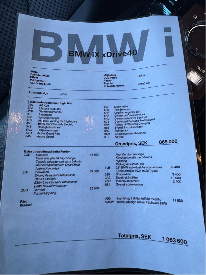 BMW iX xDrive40, 326hk, 2022