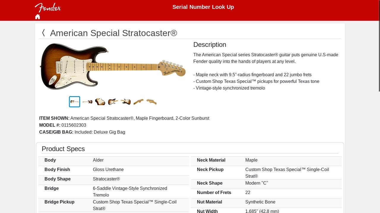 Fender American Special Strat...