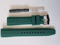 klockarmband 20mm Grön gummi För Omega