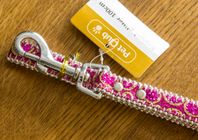 Ett Nytt Glittrigt koppel halsband ca 100 cm Rosa även kani