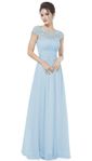 Mycket elegant ljusblå balklänning (nypris: 2500kr)