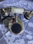 Vintage marmor/onyx och mässing telefon