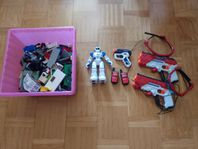walkie talkie + leksaker ,+ lego + robot och leksaks pistol