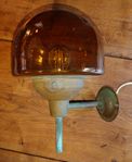 Ytterlampa mässing handblåst glas, vintage