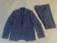 SAND kostym, Mörkblå/Rutig strl 48 Modern Fit, aldrig anv