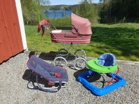 retro barnvagn, gåstol,babysitter