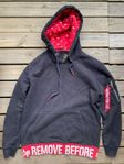 Alpha Industries Hoodie Red Stripe Huvtröja Luvtröja Tröj