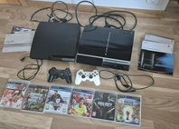 2st Playstation 3,Handkontroller + 6st Spel