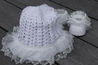 Artisan-Crafted Princess Baby Girl Hat  + Matching Shoes 