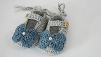 Hand Knit Newborn Baby Girl Shoes⎜Anti-Drop⎜Soft Soled L