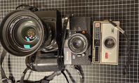 Tre  analoga kameror och ett objektiv