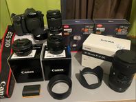 Systemkamera-paket Canon 70D, 50mm, Sigma Art, Hähnel blixt