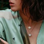 Ny! Roberto Coin Princess Flower Pendant diamond malachite