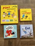 4 stycken böcker med tjockare blad Pippi - Emil i Lönneber