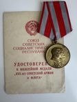SOVJET RYSK armé medalj. Lenin och Stalin. USSR