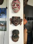 Gamla masker från Indonesien,Bali, Ceylon
