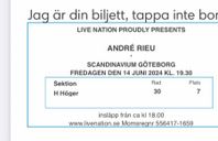 Konsertbiljetter: ANDRÉ RIEU Scandinavium den 14e juni