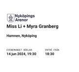 2 st biljetter till Miss Li konsert i Nyköping 14 juni