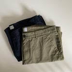 ASKET shorts: Olive + Dark Navy, stl 33 reg