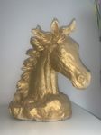 Staty hästhuvud Guldfärgat