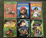 6 DVD barnfilmer i nyskick