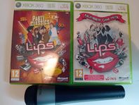 XBOX 360 LIPS SPEL MED MIKROFON I TOPPSKICK