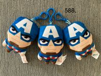 (588) NY: Paket: 3 st mjuka leksaker; Captain America. 