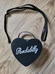 Rockabilly Hjärtformad väska Svart Fest Raggare Rockabella