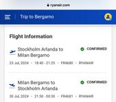 Flygbiljett till Milano 