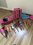 Barbiedockor, Ken, garderob, bil och möbler, kläder 
